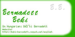 bernadett beki business card